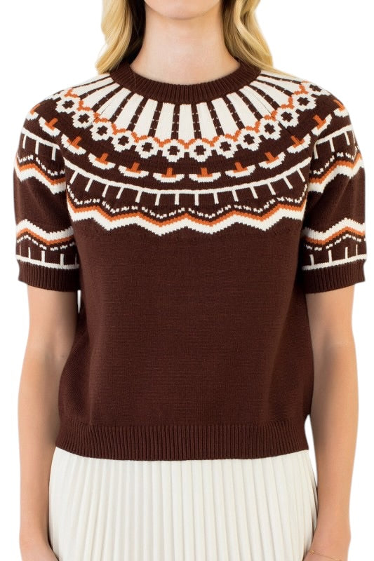 Fair Isle Sweater in Cinnamon