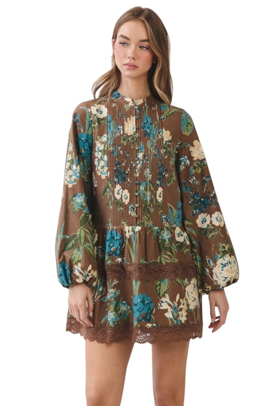 Mocha Floral & Lace Mini
