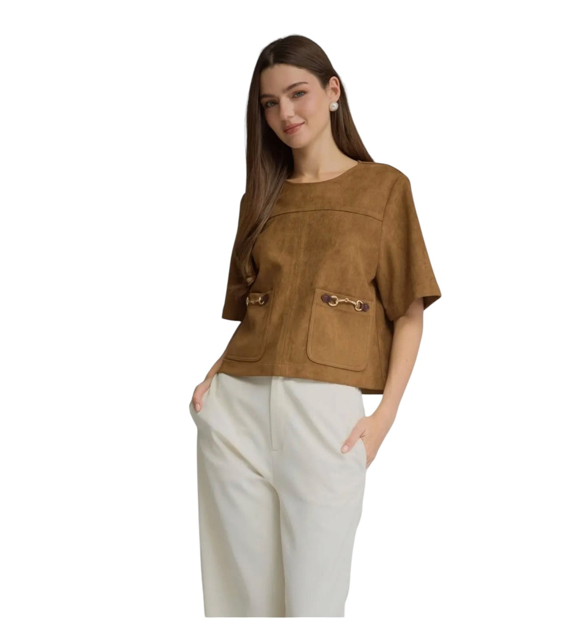 Suede Horsebit Top