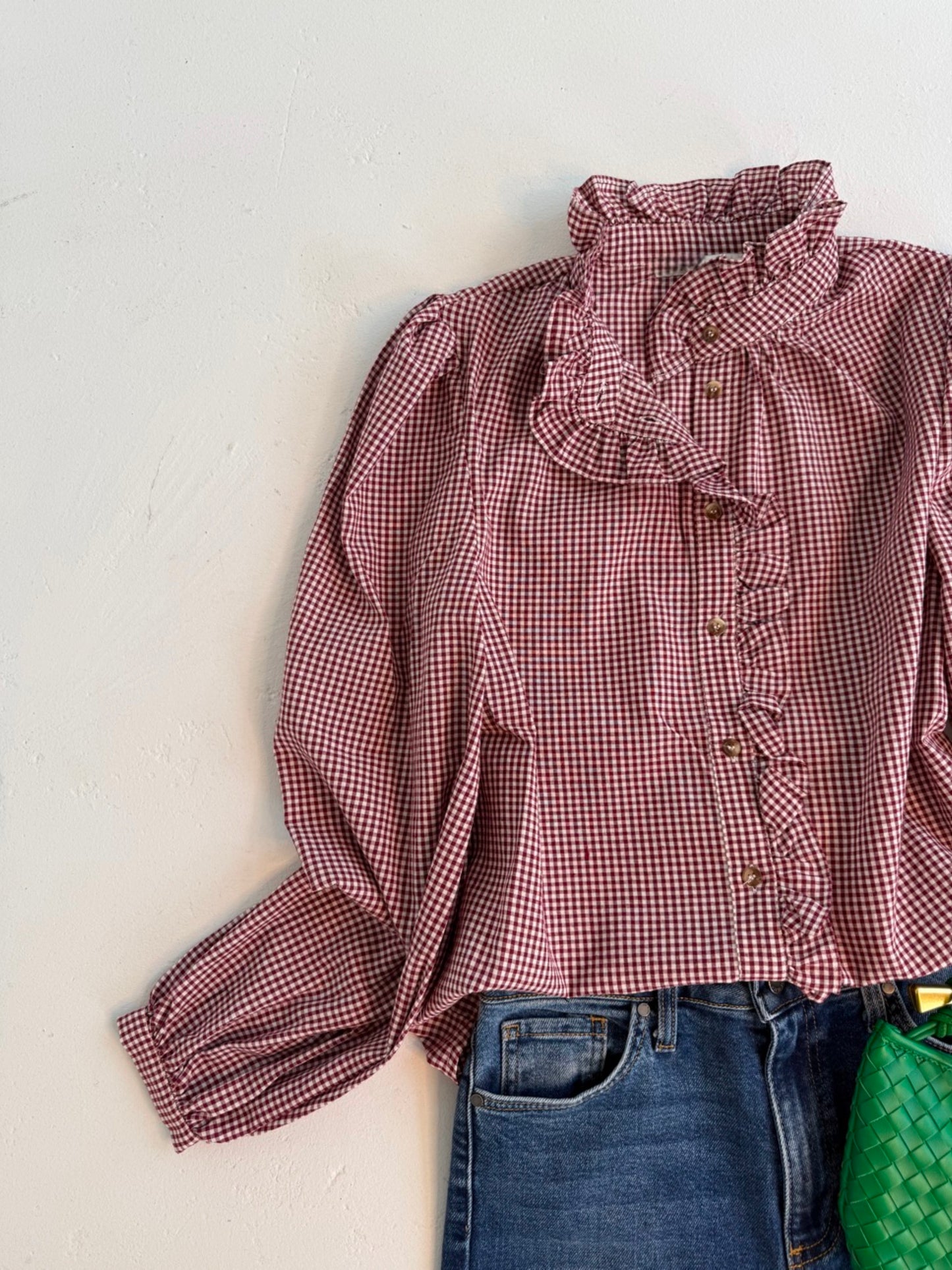 Merlot Gingham Blouse