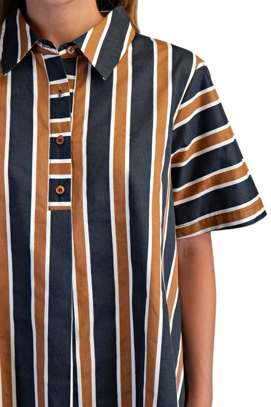 Oversized Poplin Stripes Top- 2 Colors