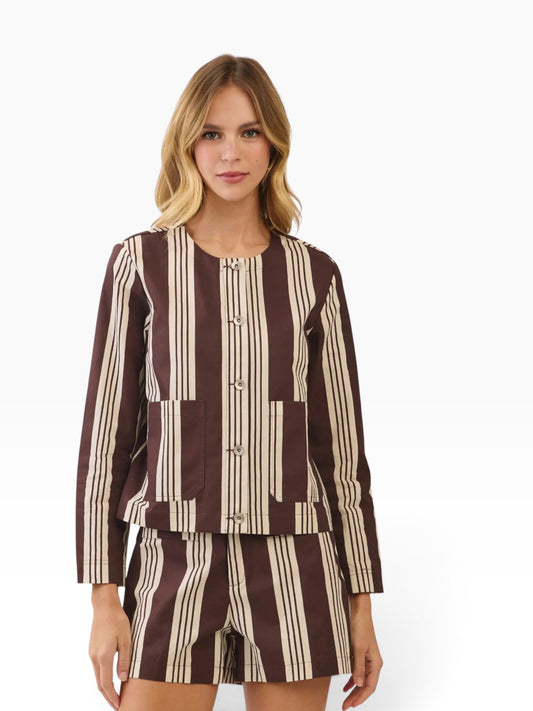 Chocolate Stripe Cotton Set