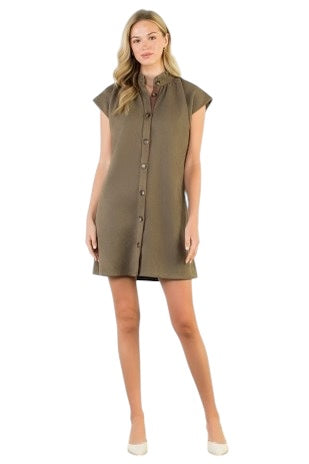 Olive Suede Shift