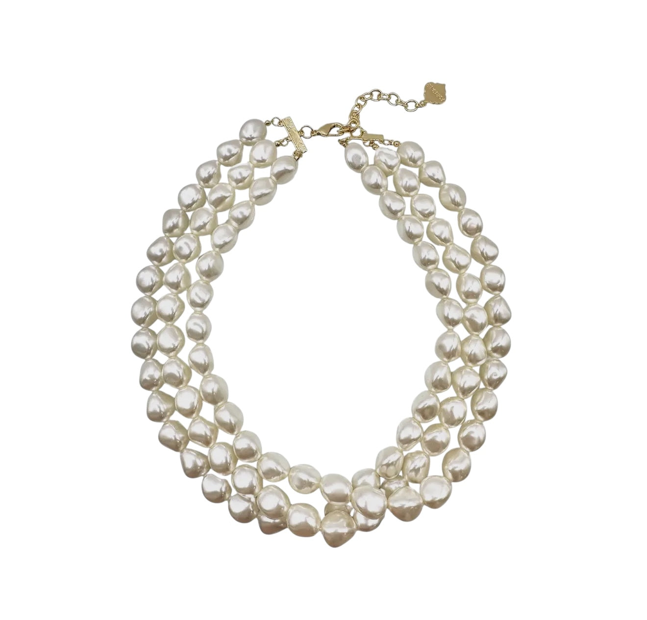 Three Strand Nugget Pearl Necklace