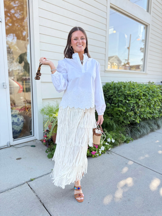 Fringe Midi Skirt- 4 Colors