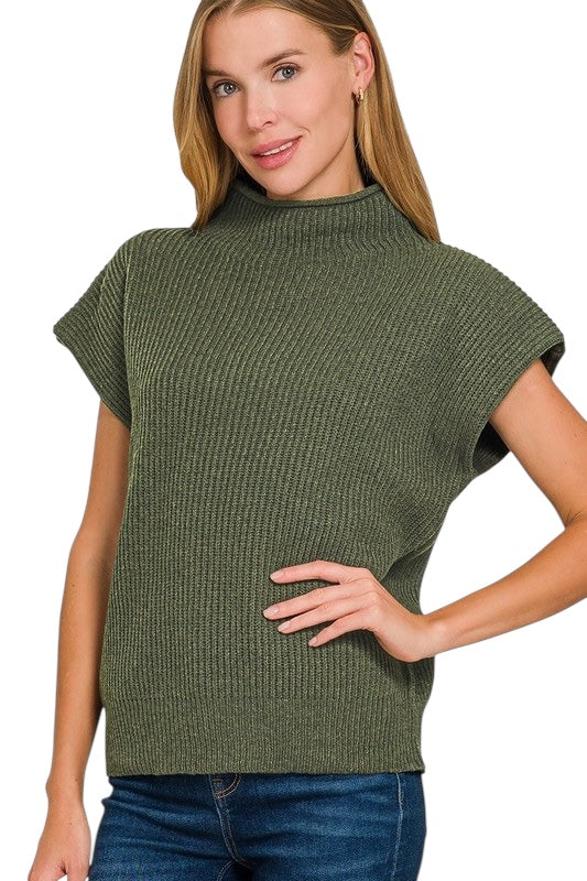 Power Shoulder Mock Neck Sweater- 5 Colors!