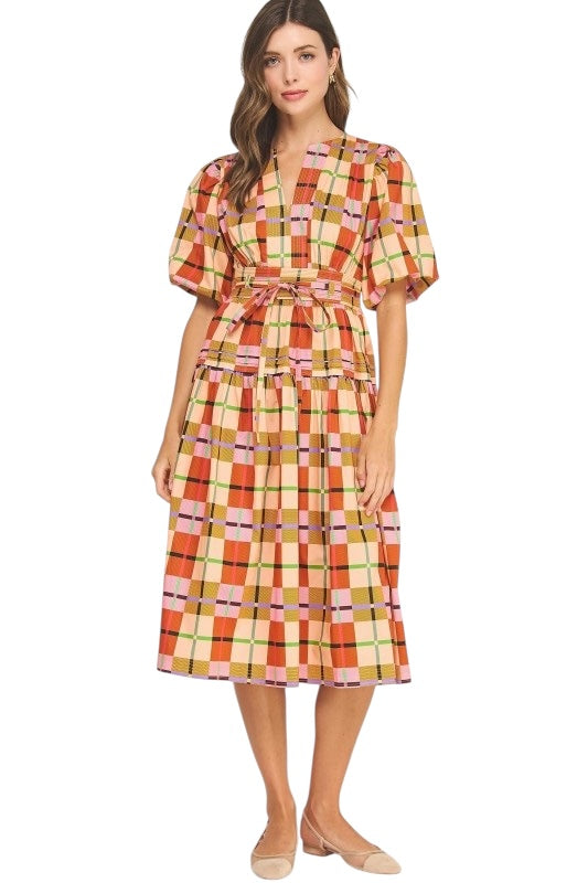 Madras Plaid Midi