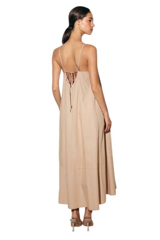 Sand Poplin Midi