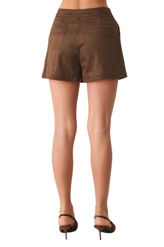 Faux Suede Skort