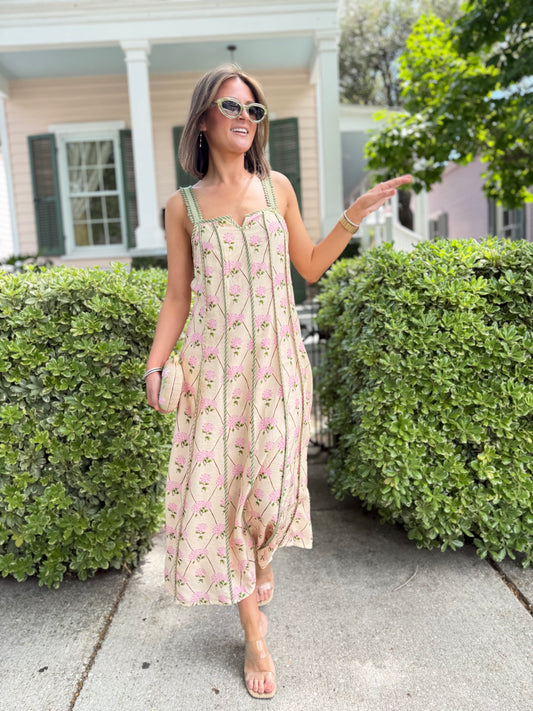 Pink & Green Hydrangea Midi