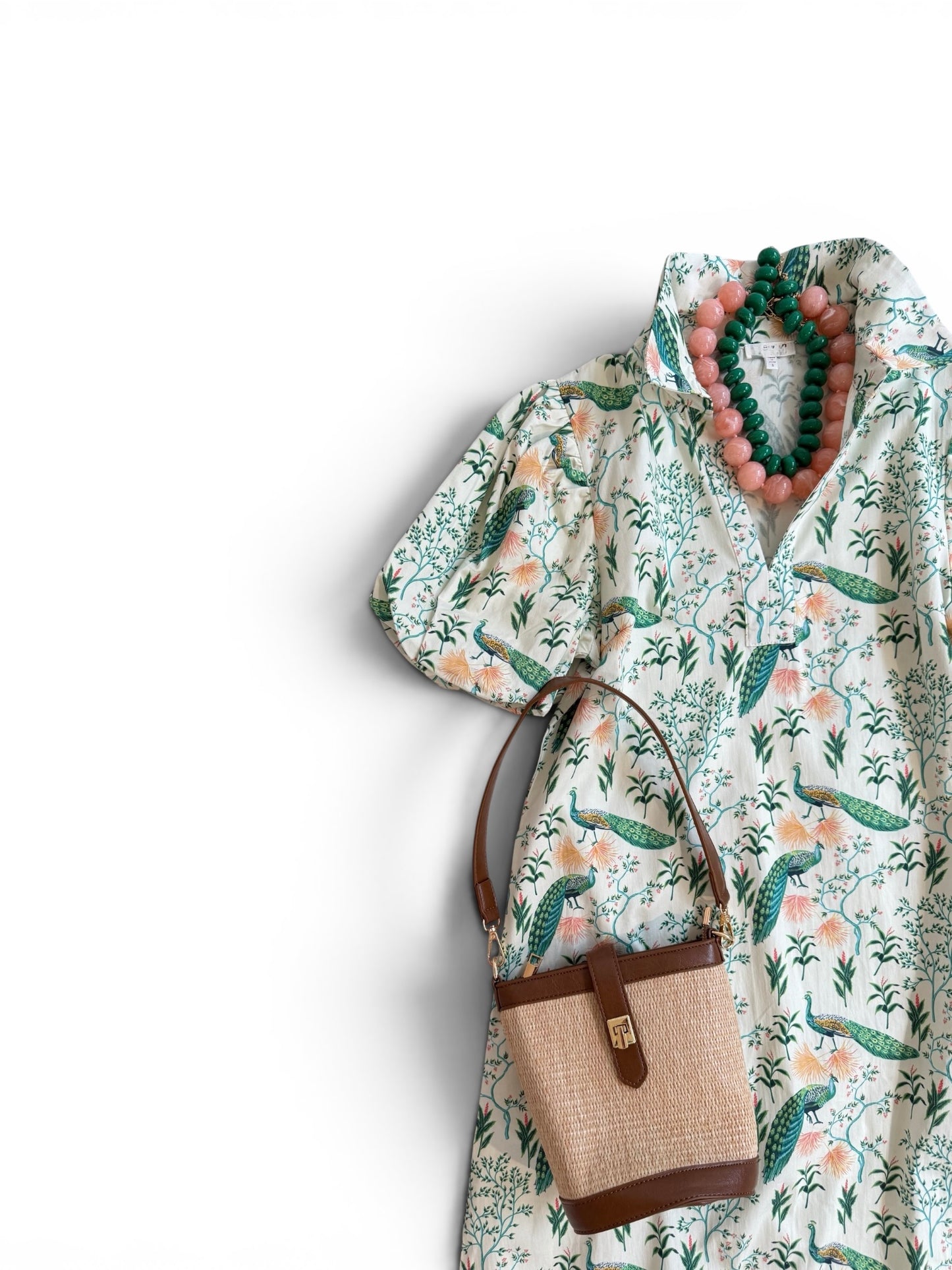 Peacock Garden Shirt Dress