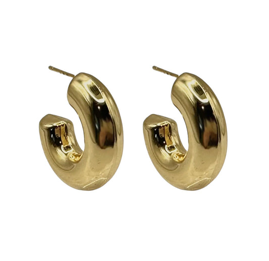 Puffy Gold Hoops
