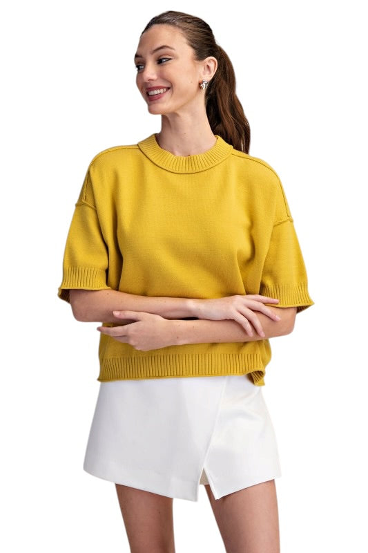 Drop Shoulder knit Top- 2 Colors