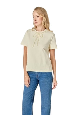 Beaded Bow T-Shirt- 2 Colors