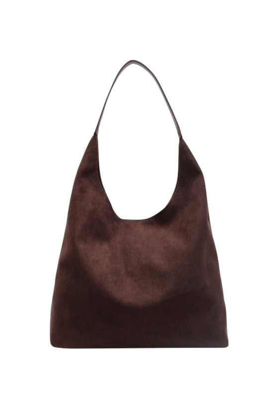 Faux Suede Hobo Tote