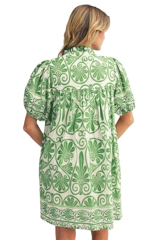 Green Eyelet Cotton Mini