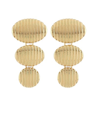 Ribbed Disc Earring