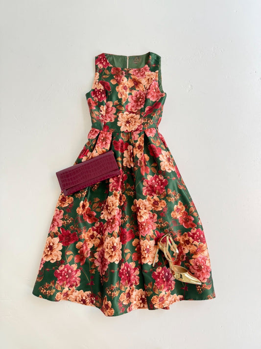 Emerald & Wine Florals Midi