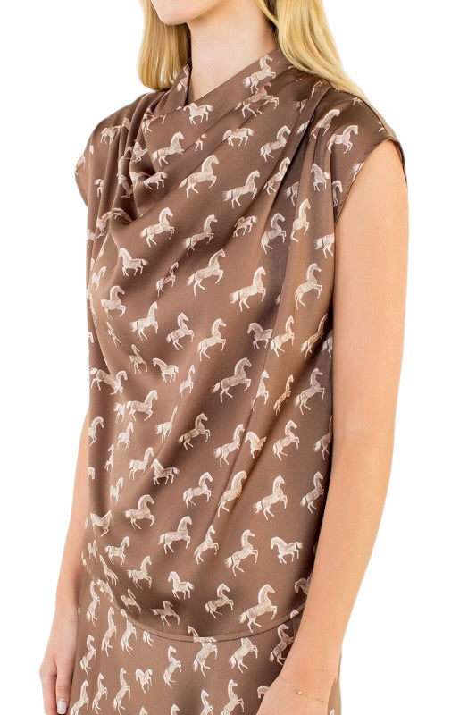 Equestrian Draped Neck Top