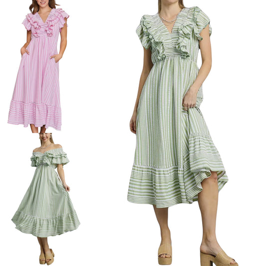 Sullivan Striped Midi- 2 Colors