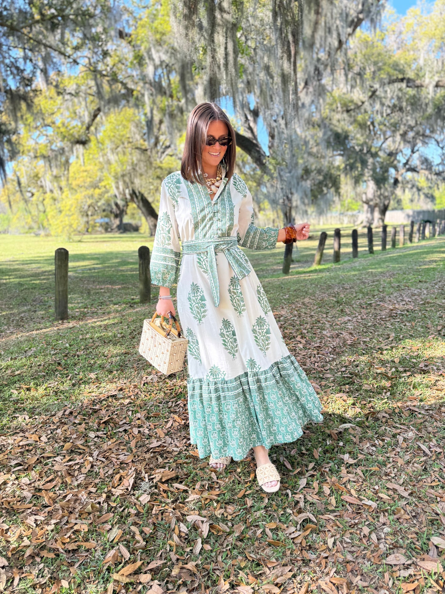 State Street Maxi in Green Floral