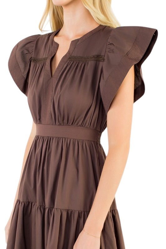 Dark Chocolate Poplin Midi