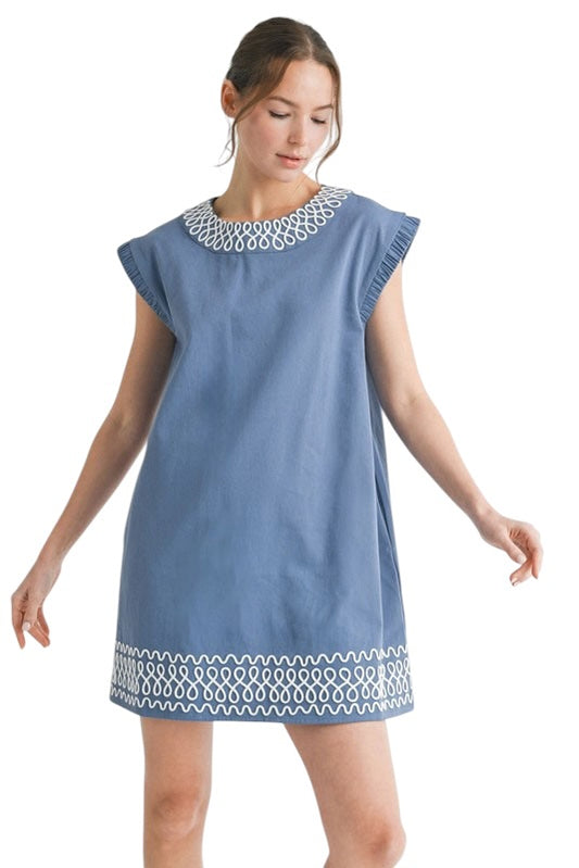 Denim Cap Sleeve Shift