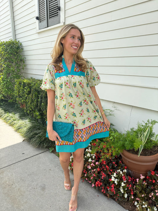 Floral Colorblock Shift
