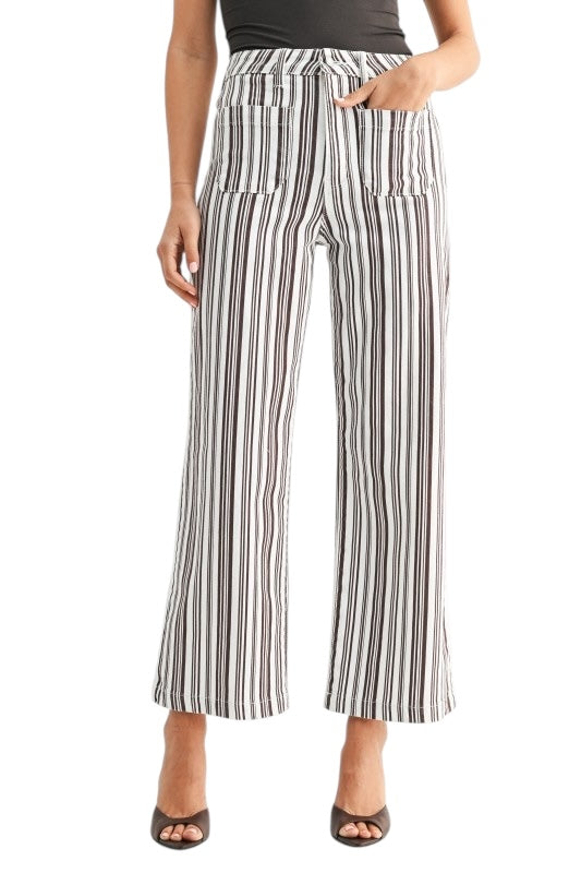 Chocolate Stripe Patch Pocket Denim