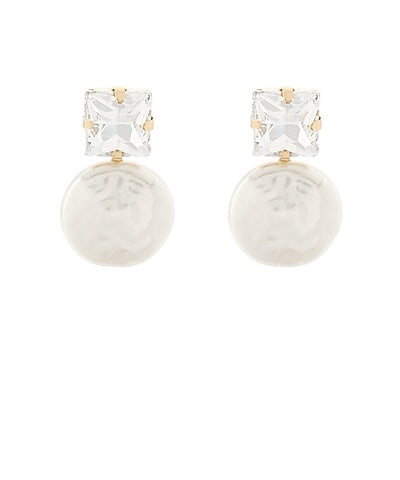 Pearl & CZ Post Earring