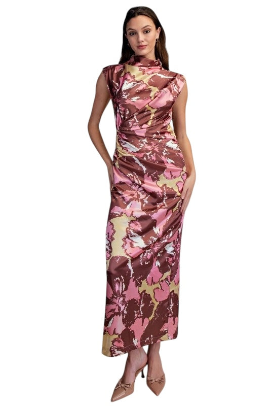 Abstract High Neck Midi