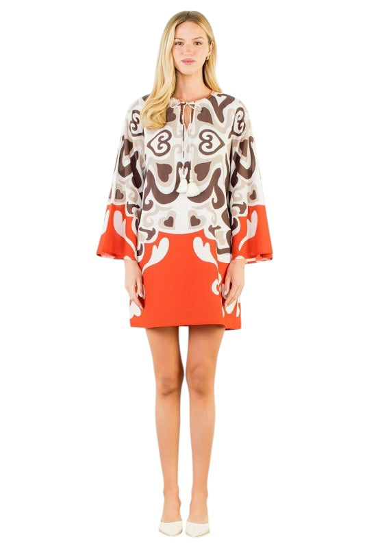 Chocolate & Orange Tunic Dress