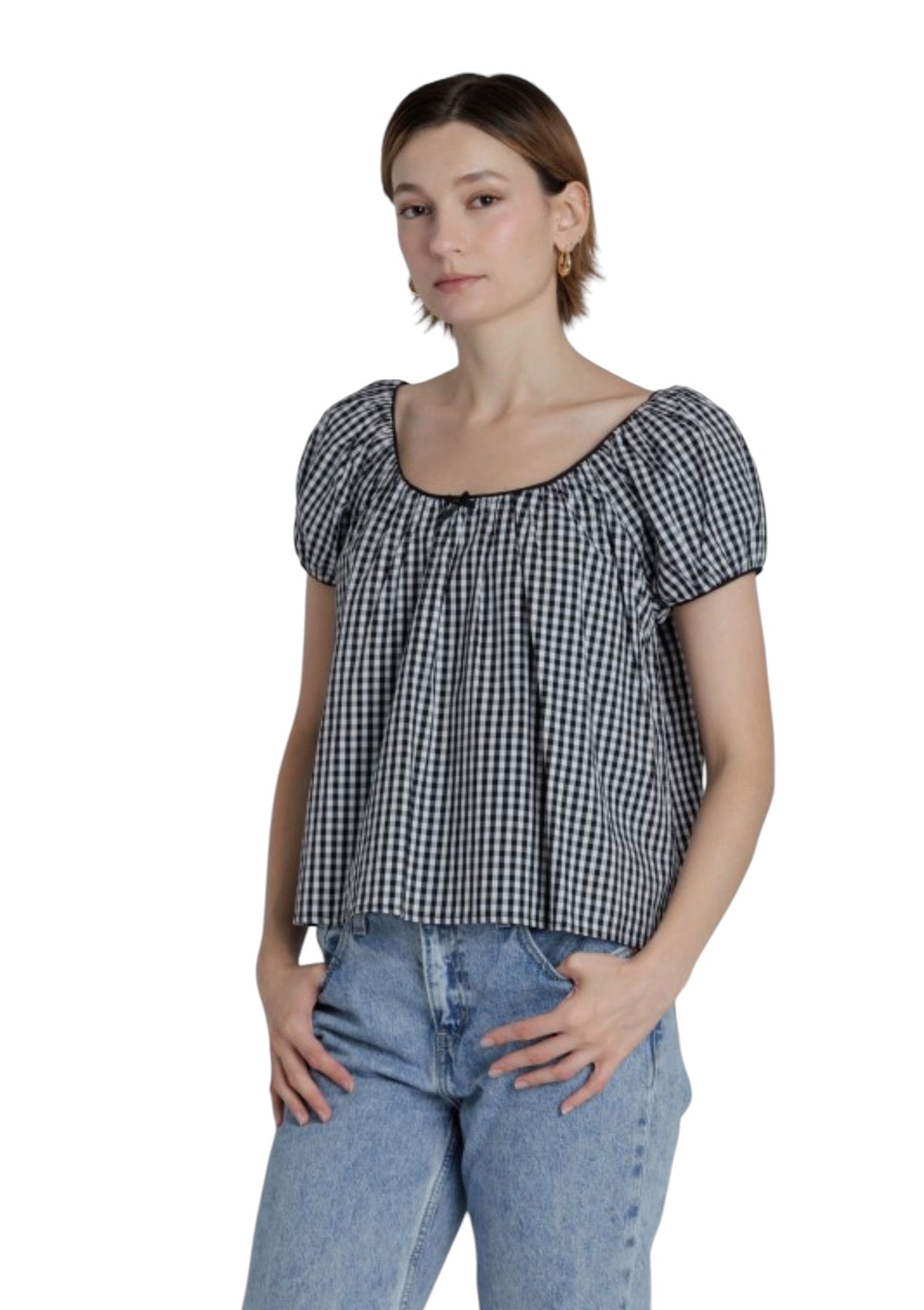 Gingham Babydoll Top - 2 Colors