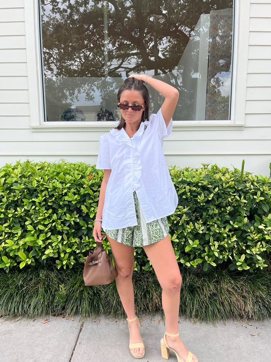 FAV Ruffle Front Blouse - Short Sleeve