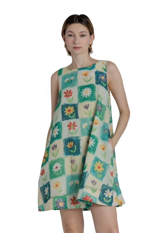 Green Daisy Tiles Shift
