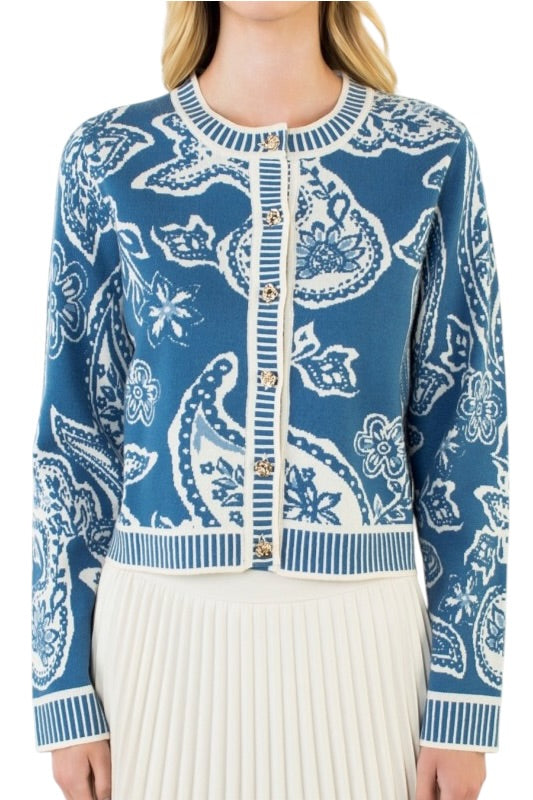 Paisley Knit Cardigan-2 Colors