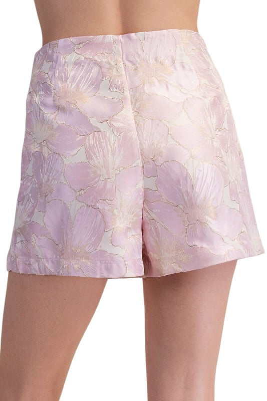 Floral Jacquard Skort - Light Pink