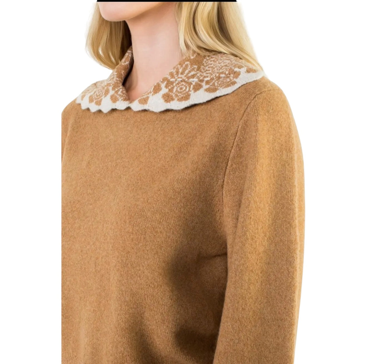 Camel Collar Detail Sweater