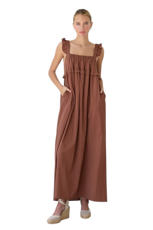 Chocolate Square Neck Maxi