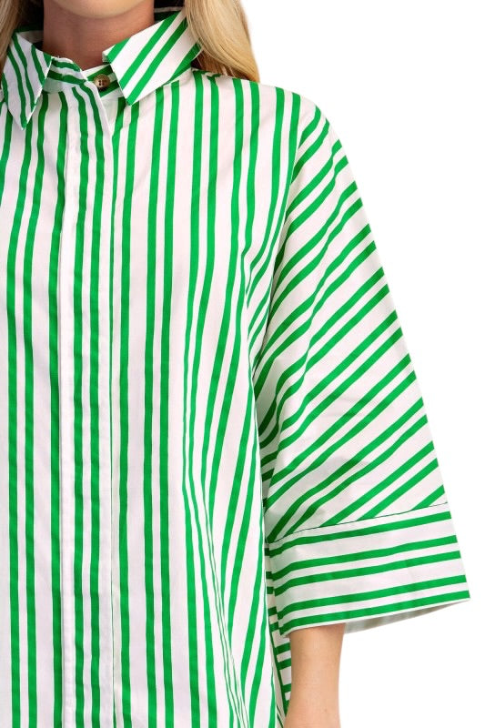 Oversized Mixed Strive Collared Shirt- 2 Colors
