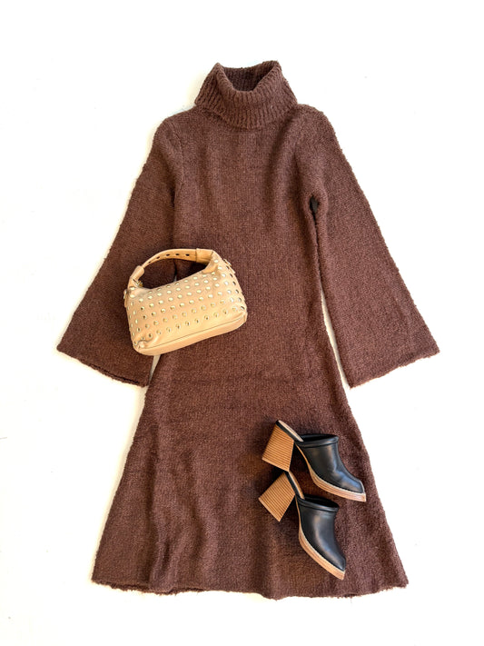 Chocolate Knit Midi Dress