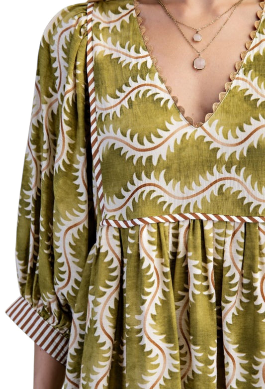 Olive & Rust Stripes Mini