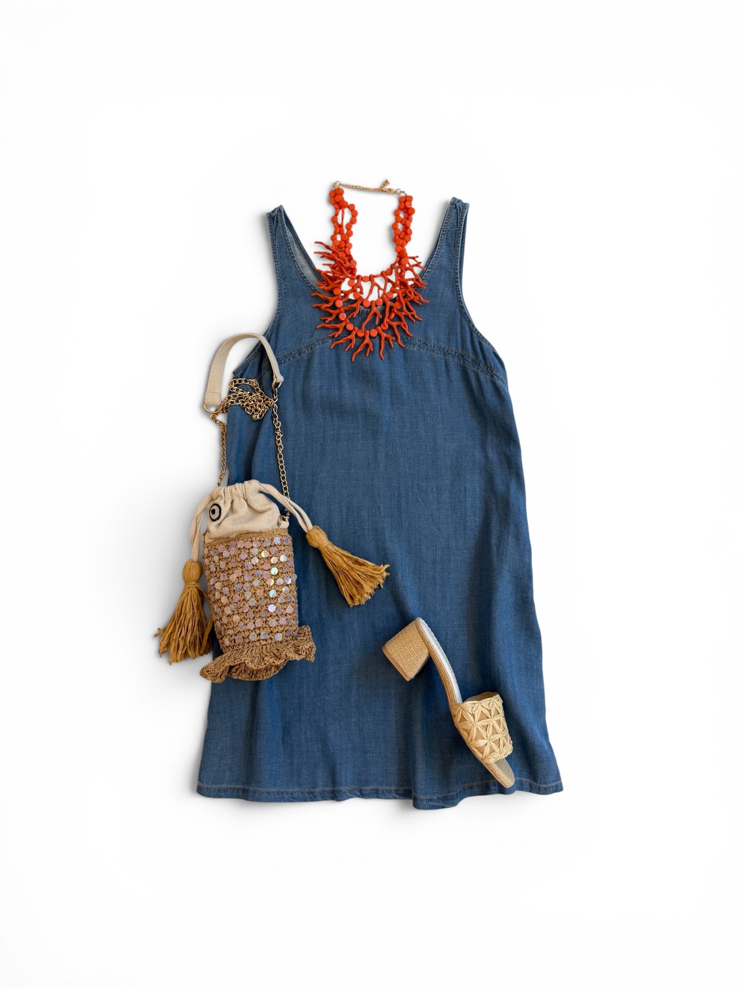 Denim Scoop Neck Shift