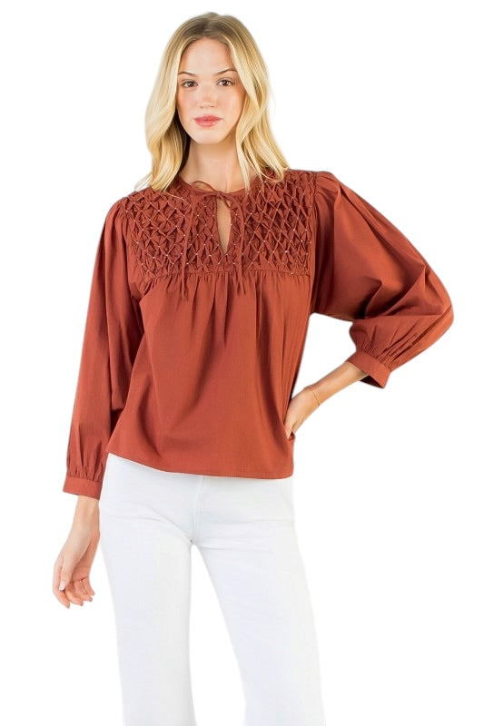 Pintuck Poplin Top - 3 Colors