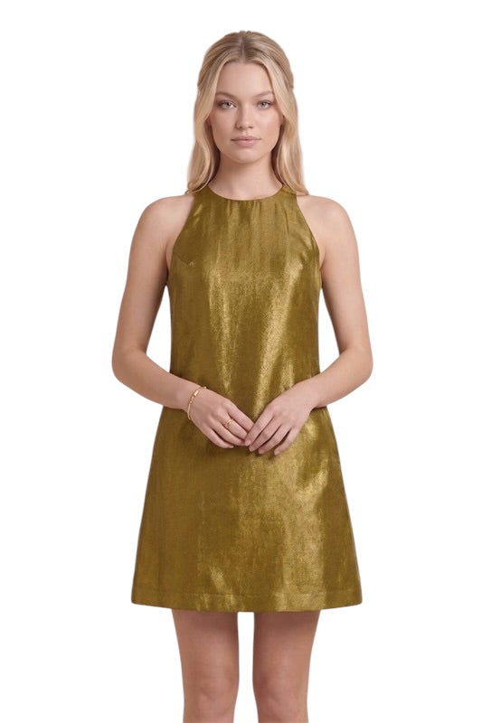 Dusty Olive Satin Shift