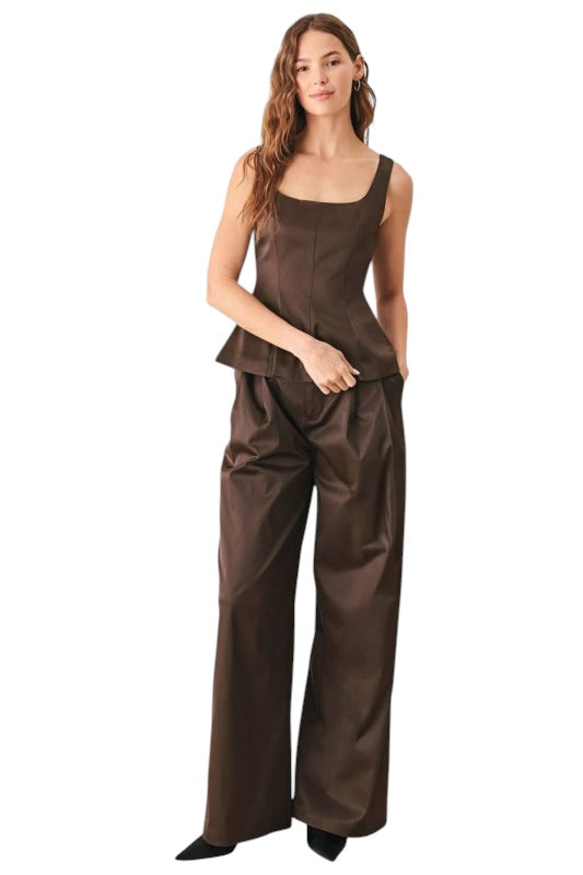 Espresso Peplum Top