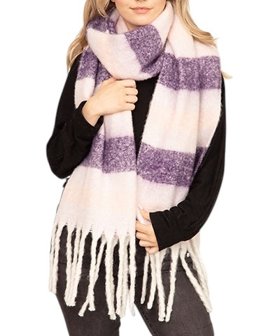 Purple Stripe Chunky Scarf