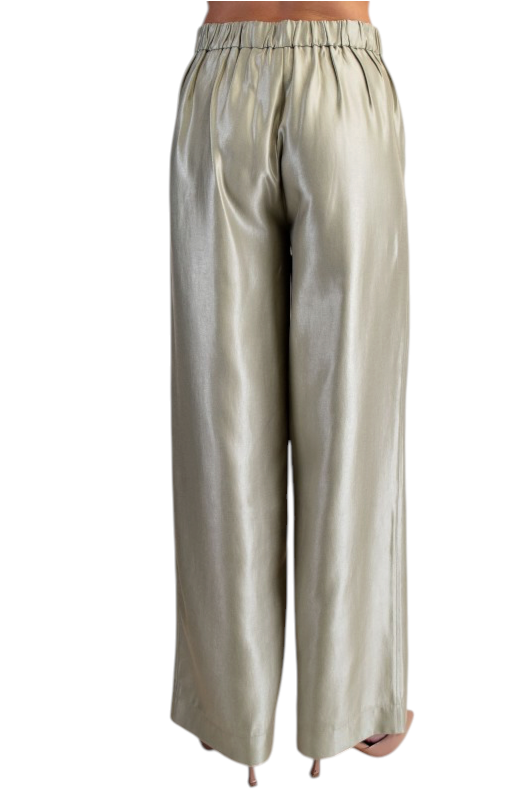 Taffeta Straight Pant in Dusty Sage
