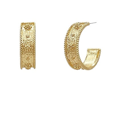 LG Gold Hammered Hoops