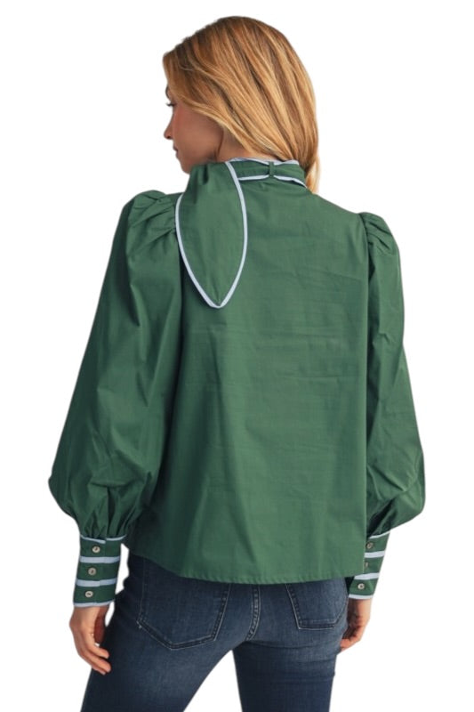 Tie Detail Poplin Blouse- 2 Colors